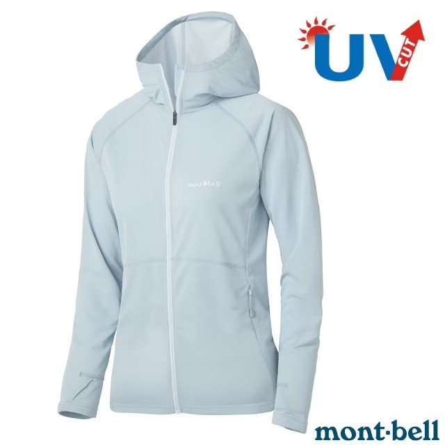 防曬必備【mont-bell】女 COOL F-Z HOODIE UV連帽外套.輕薄夾克.風衣/1114637 LBL 淺藍✿30E010